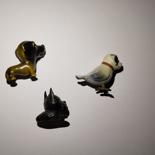 Dogbird Retribird Dogz Scottish Terrier figures set used, 3 pcs