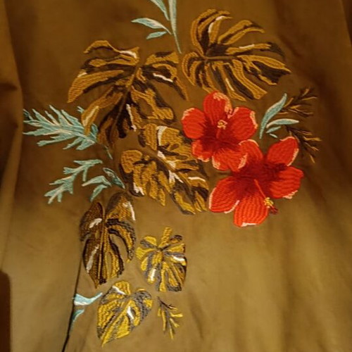 Zara khaki medium length parka used with embroidery and zipper XL