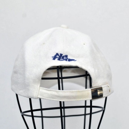 No Fear Vintage White Baseball Cap with Embroidered Logo and Eyes Y2K