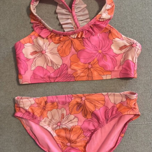 Girls' bikini swimsuit used, pink, size 10-11 years, 2 pieces