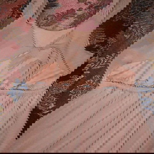 Φόρεμα νούμερο 16 ροζ σαν καινούργιο, αέρινο με φόδρα και ανοικτή πλάτη