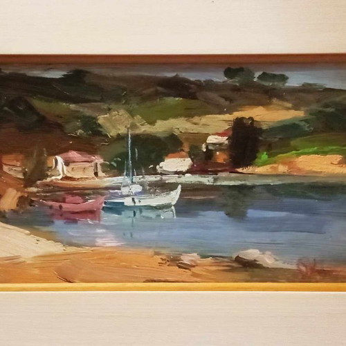 Oil painting Vas. Kolokythas 1948 with large frame new