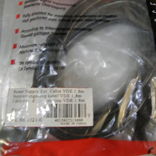 Power Supply Extension Cable VDE 1.8 m like new, vintage for retro PC