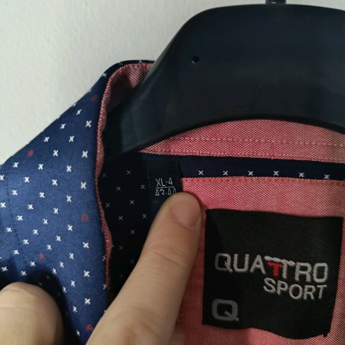 Quattro Sport men's shirt XL like new, blue with micro pattern