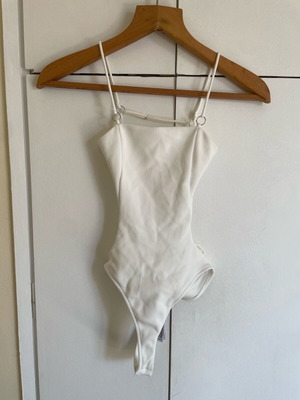 Bershka bodysuit new, white, size XS
