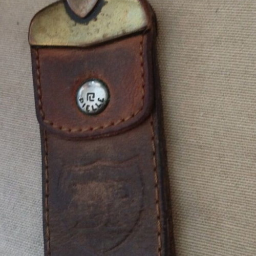 Leather keychain BP vintage used, brown