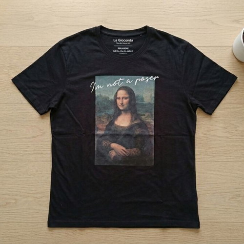 Le Gioconda black t-shirt XL like new with Mona Lisa print