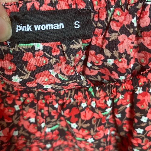 Floral off-shoulder crop top Pink Woman like new, multicolor