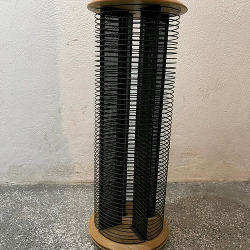CD storage tower like new, wooden rotating stand