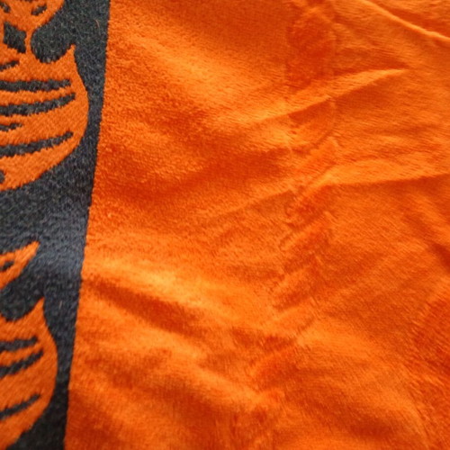 Velour beach towel, bright orange, 160x85 cm