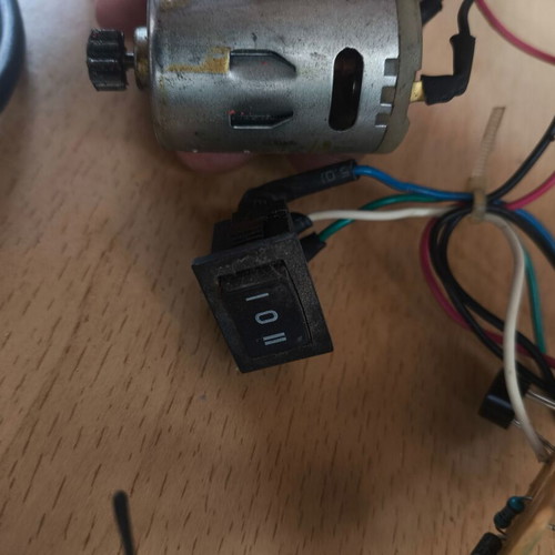 System with 220v to 12vdc transformer and used spit motor