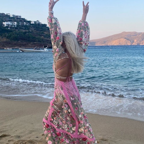 sachin and babi light blue dress For love and lemons Isabella dress