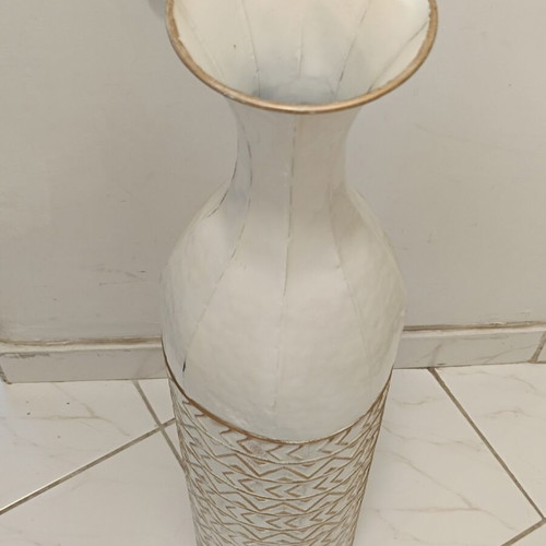 Decorative metal floor vase 80cm with fake flowers gift