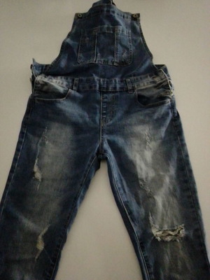 Denim overalls used women's size 42 blue
