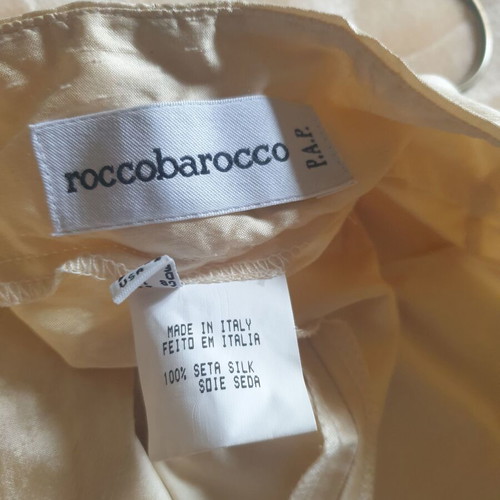 RoccoBarocco top and trousers set with D.P.G. jacket, gold and beige