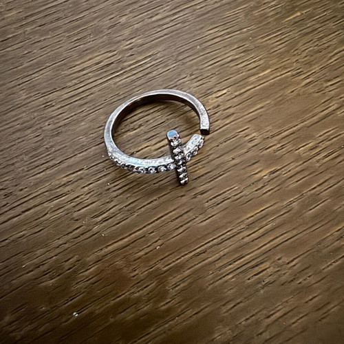 Sevalier ring from 925 silver like new, zircon, silver-anthracite color