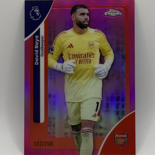 Topps Chrome 2026 Premier League David Raya Pink Refractor card mint
