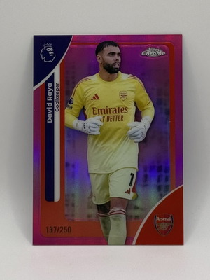 Topps Chrome 2026 Premier League David Raya Pink Refractor card mint
