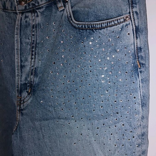 High-waisted pants with rhinestones from H&M like new, size 46
