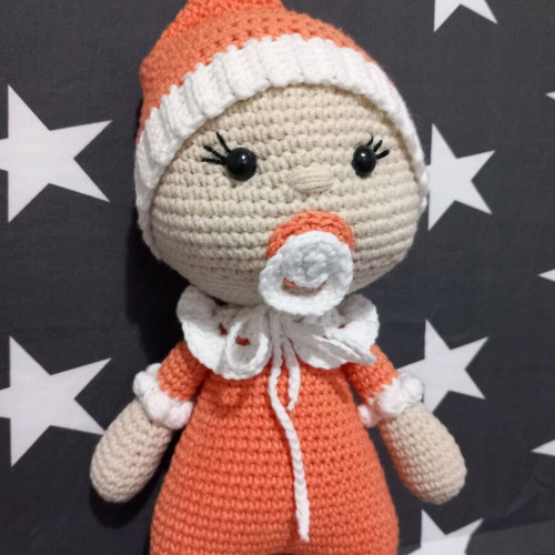 Baby amigurumi doll handmade new, 28 cm