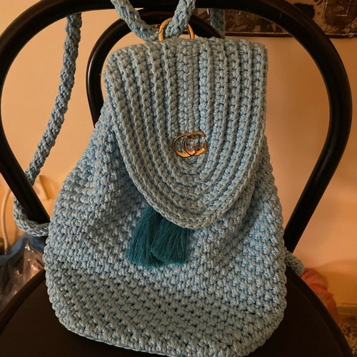 Knitted bag-sack 100% handmade new