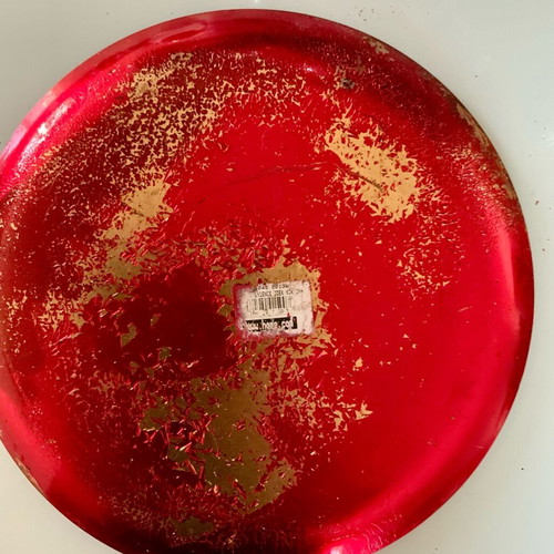 Serving platters large red used, set of 2, 30 cm