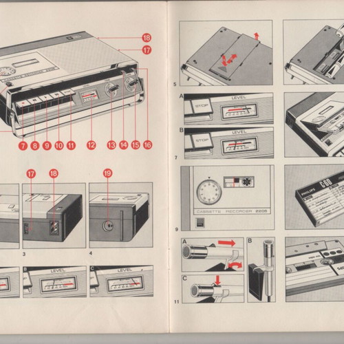 Philips N2205 Cassette Recorder Operating Instructions Manual used