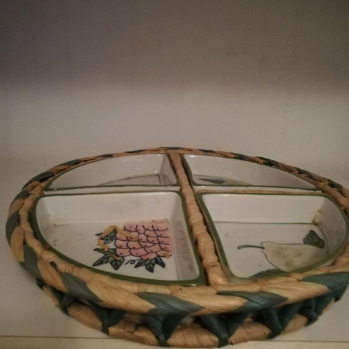 Shallow nut serving platter new 33x33
