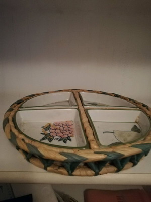 Shallow nut serving platter new 33x33