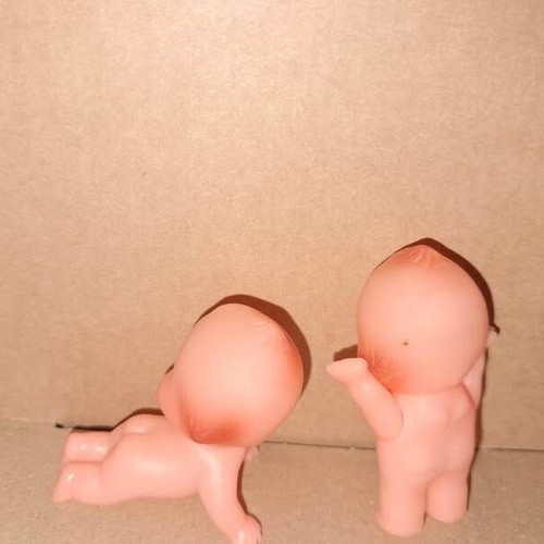 Vintage Kewpie Japan collectible dolls set of 2 miniature