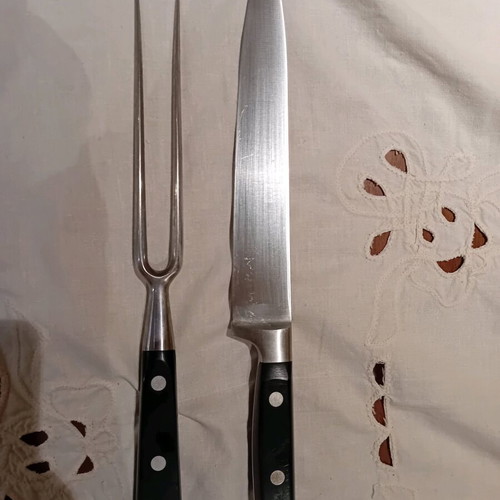 Zhilling 26cm carving knife and fork like new, German