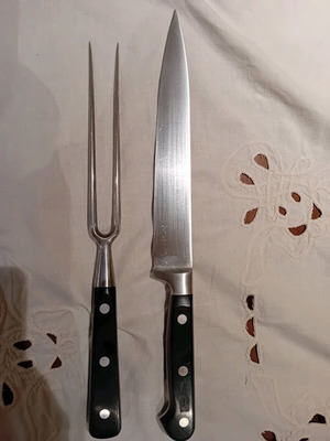 Zhilling 26cm carving knife and fork like new, German