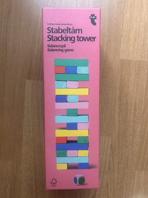Wooden colored building blocks game like new
