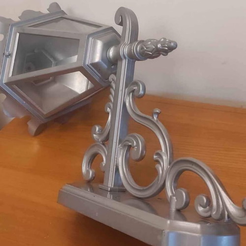 Outdoor wall lantern light gray with glass E27 socket