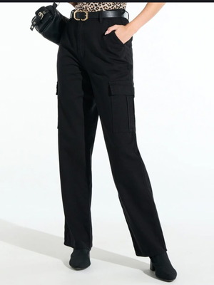 Black high-waisted cargo jeans Sinsay new