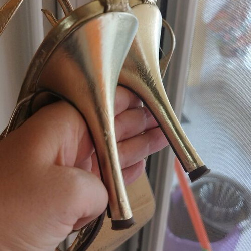 Chic gold sandals with stones size 36 used