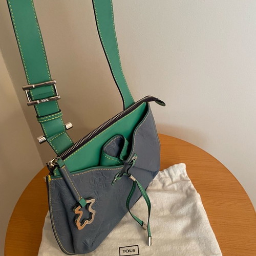 Tous crossbody bag like new, blue embossed leather