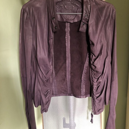 Guess thin leather jacket like new, women's size S, purple