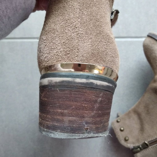 Sonnax suede ankle boots used, beige, size 36, 4 cm heel