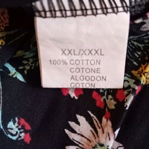 E&D S.R.L Women's Blouse Black Floral Like New Size XXL
