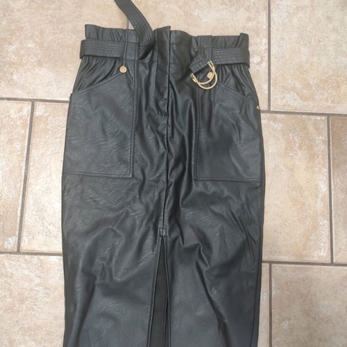 Leather pencil skirt black Pink Woman new, size M