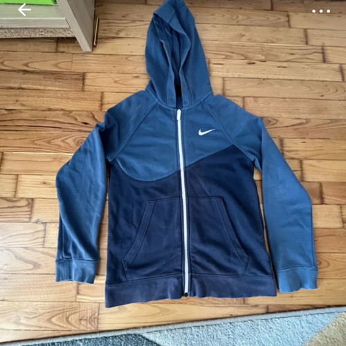Nike hoodie with hood used, navy blue, size medium kids