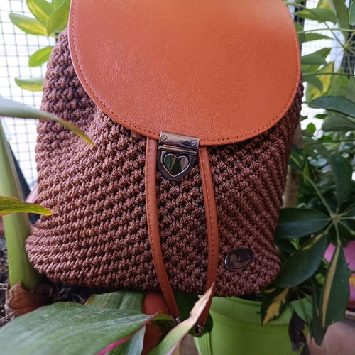 Handmade brown-chocolate backpack bag new
