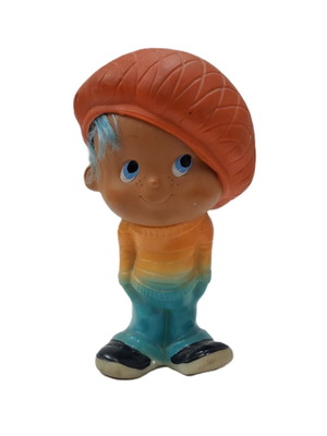 Vintage rubber figurine handpainted, used, 21 cm