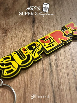 Aris Super-3 3D keychain new, handmade