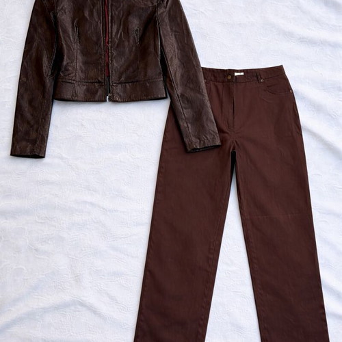 Women's set burgundy jacket and pants new