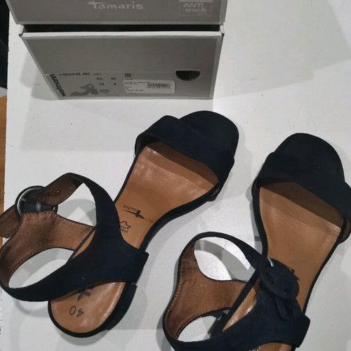 Tamaris sandals like new, blue suede, anatomical sole, size 40