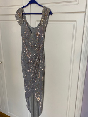 Goddiva London dress new, blue iridescent with sequins