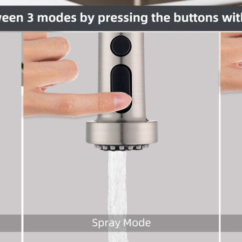 Universal 3-in-1 Kitchen Faucet Aerator with Rotating Shower Head