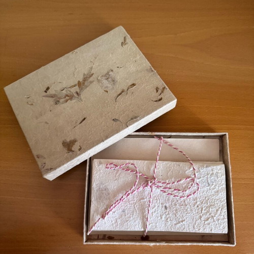 Letter writing set with dried flowers, new, 9 envelopes and sheets